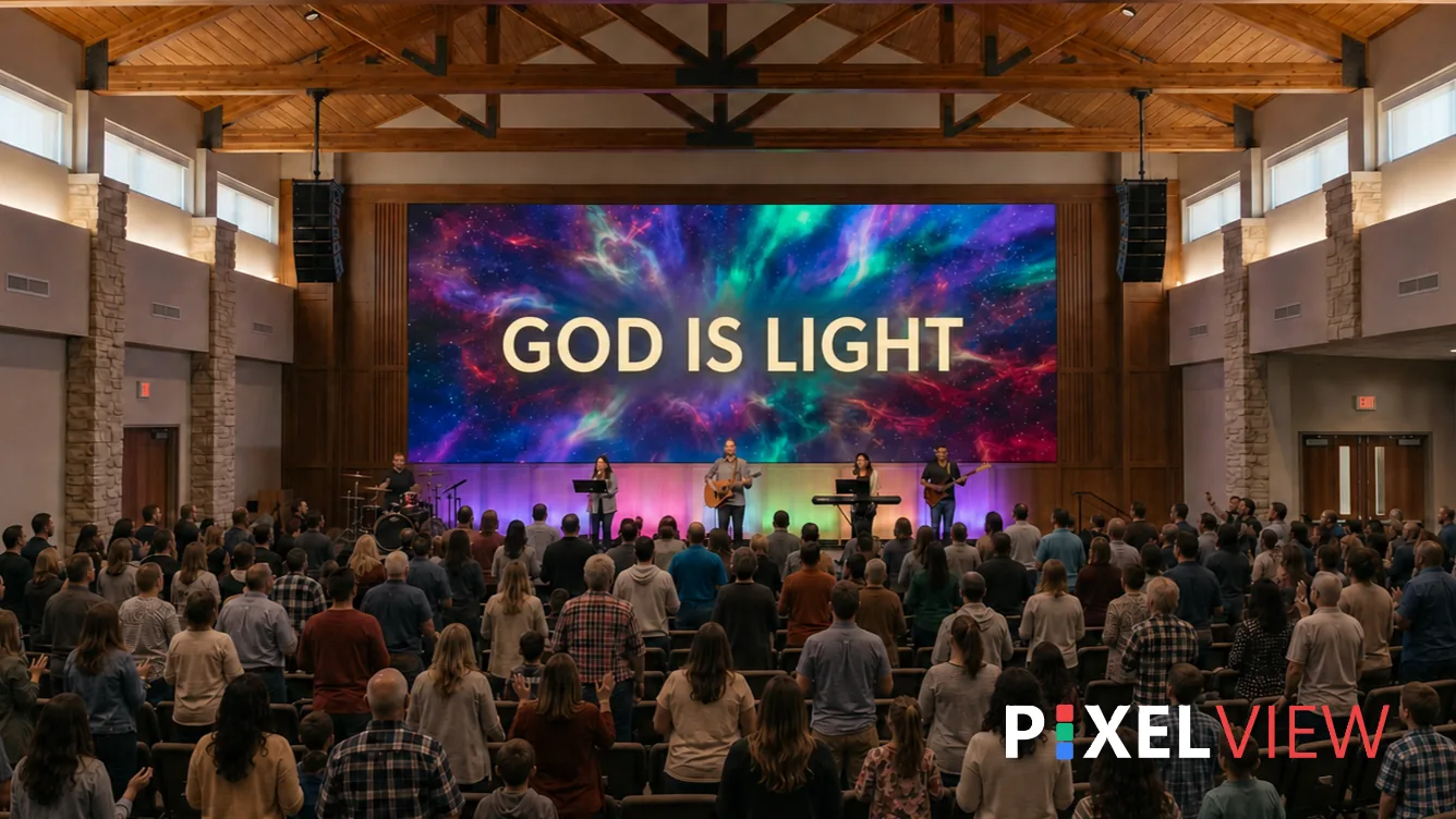 dvLED display on a church sanctuary stage